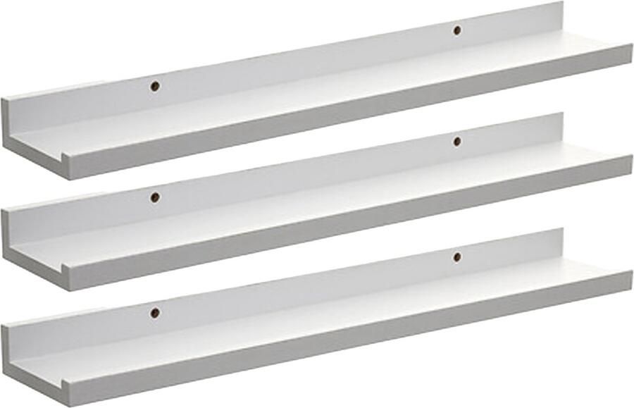 5five Five foto wandplank Fixy 3x wit eiken hout look 58 x 10 x 4 cm