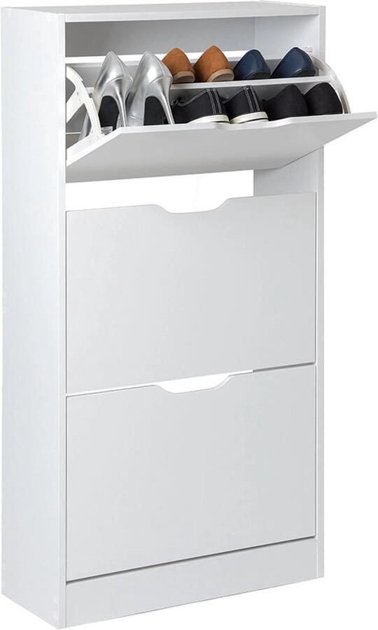 Five Witte schoenkast 3 laden wit 60X24X118CM 18 paar schoenen