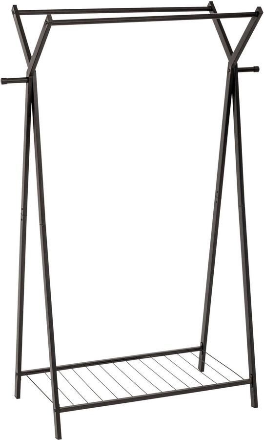 5five Kledingrek met dubbele stang rvs metaal zwart 98 x 42 x 145 cm max 49 kilo hangkleding