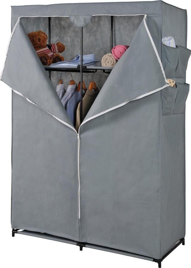 5five Mobiele kledingkast opvouwbaar grijs kunststof 110 x 45 x 155 cm hang en leg opties