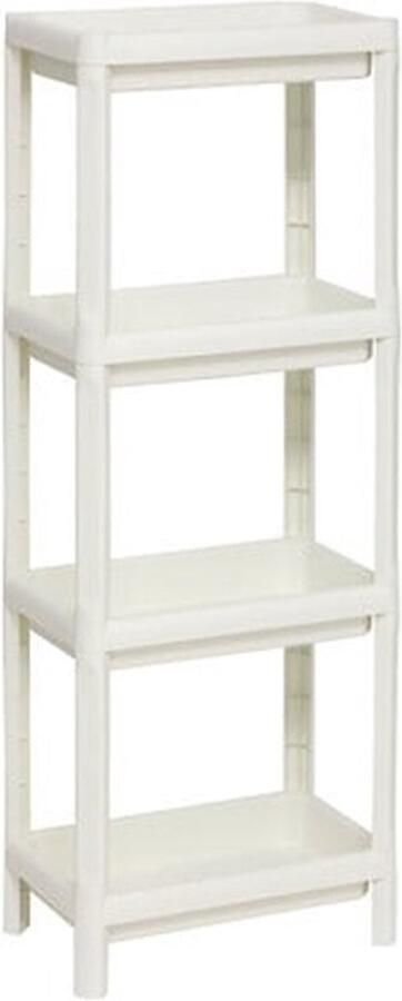 5five opbergrek badkamer kunststof wit 37 x 22 x 100 cm organiser met 4 planken badkamer rekje