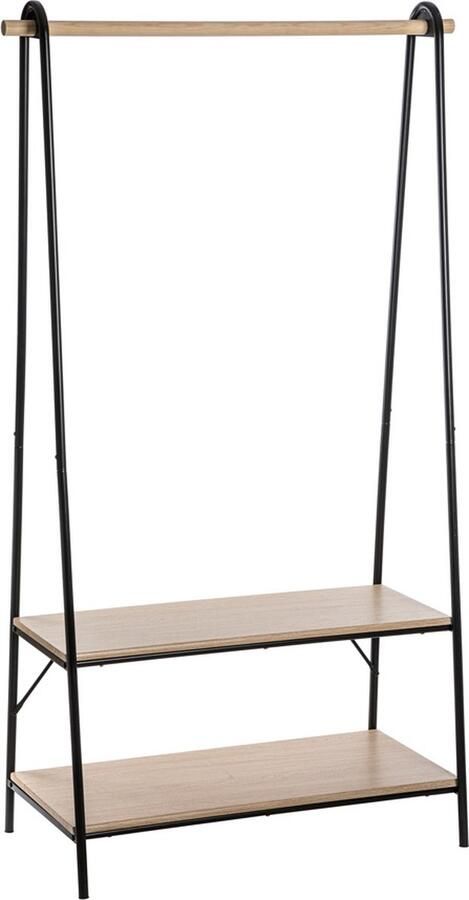 5five Open kledingrek met legplanken Five Hout & zwart Sorteervakken - Foto 2