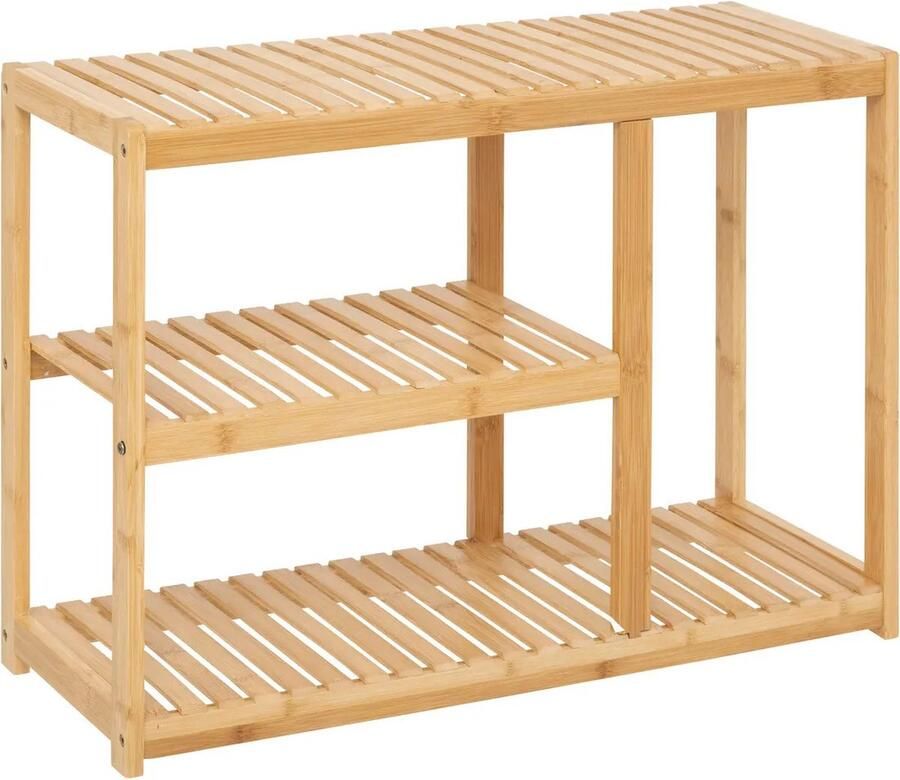 5five Schoenenrek schoenenkast lichtbruin 8 paar schoenen bamboe L70 x B26 x H50 cm