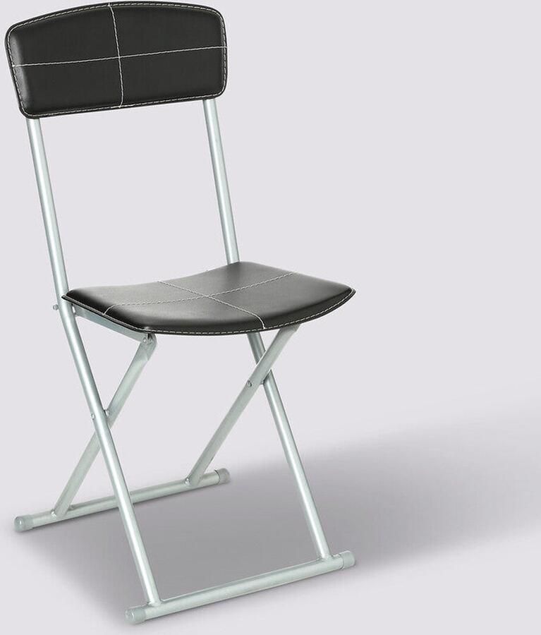 5Five Vouwstoel in kunstleder 40x47x86cm Zwart