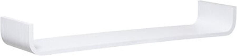 5five Wandplankje boekenplankje Fixy wit lamellen hout look 80 x 20 x 10 cm