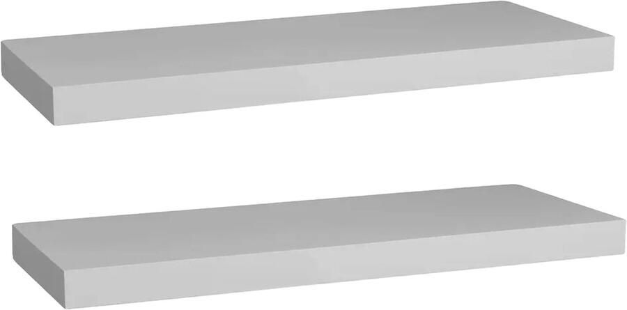 5five Zwevende wandplank Bassline 2x wit 60 cm hout MDF boekenplank muurplank opbergplank hangplank