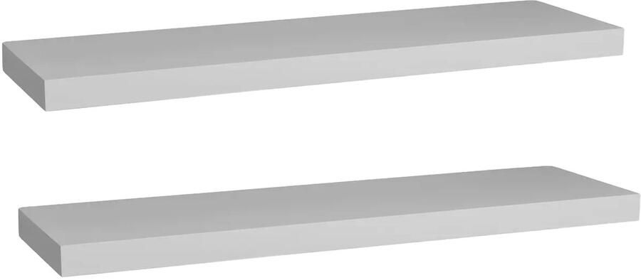 5five Zwevende wandplank Bassline 2x wit 80 cm hout MDF boekenplank muurplank opbergplank hangplank