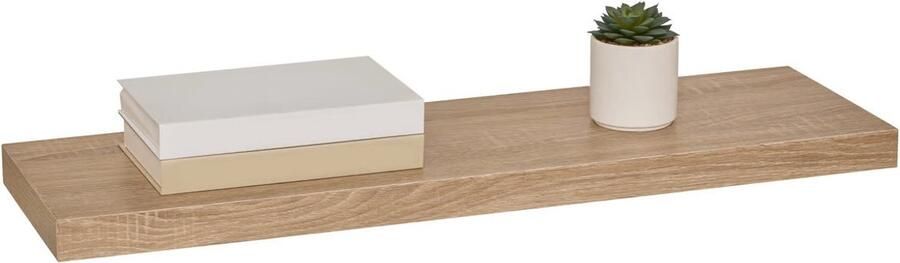 5five Zwevende wandplank Bassline bruin eiken 80 cm hout MDF boekenplank muurplank opbergplank hangplank