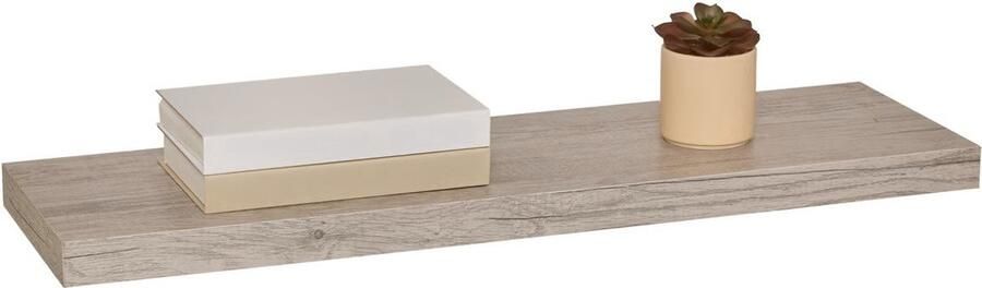 5five Zwevende wandplank Bassline grijs eiken 80 cm hout MDF boekenplank muurplank opbergplank hangplank