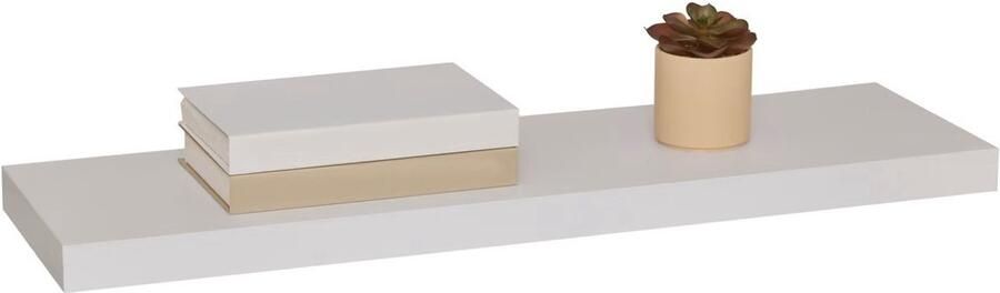 5five Wandplank 80 cm Wit Fotoplank Zwevende plank Hout MDF Onzichtbare bevestiging Inclusief bevestigings materiaal