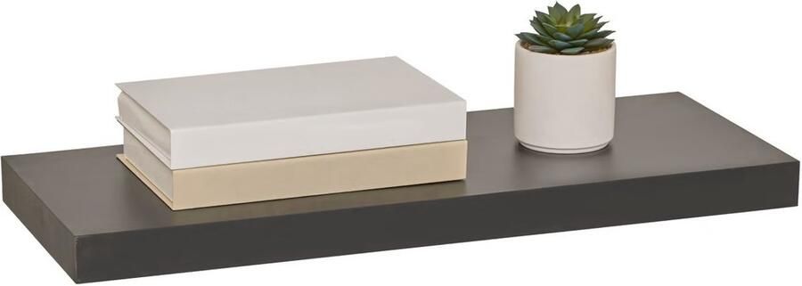 5five Zwevende wandplank Bassline zwart 60 cm hout MDF boekenplank muurplank opbergplank hangplank