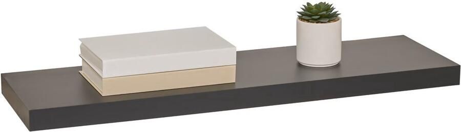 5five Zwevende wandplank Bassline zwart 80 cm hout MDF boekenplank muurplank opbergplank hangplank