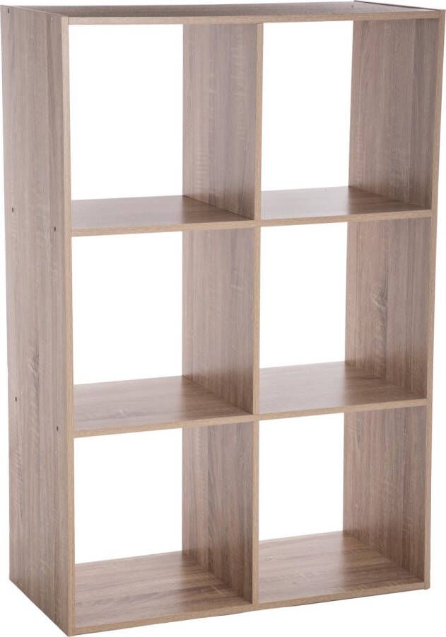 5Five Atmosphera 6- VAKS kast Hout Naturel : L. 67 6 x D. 32 x H. 100 5 cm Opberger Boekenkast