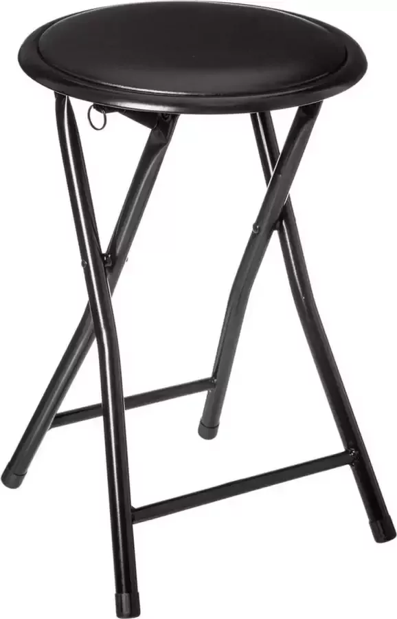 5Five Bijzet krukje stoel Opvouwbaar zwart zwart 46 cm Bijzettafels - Foto 1
