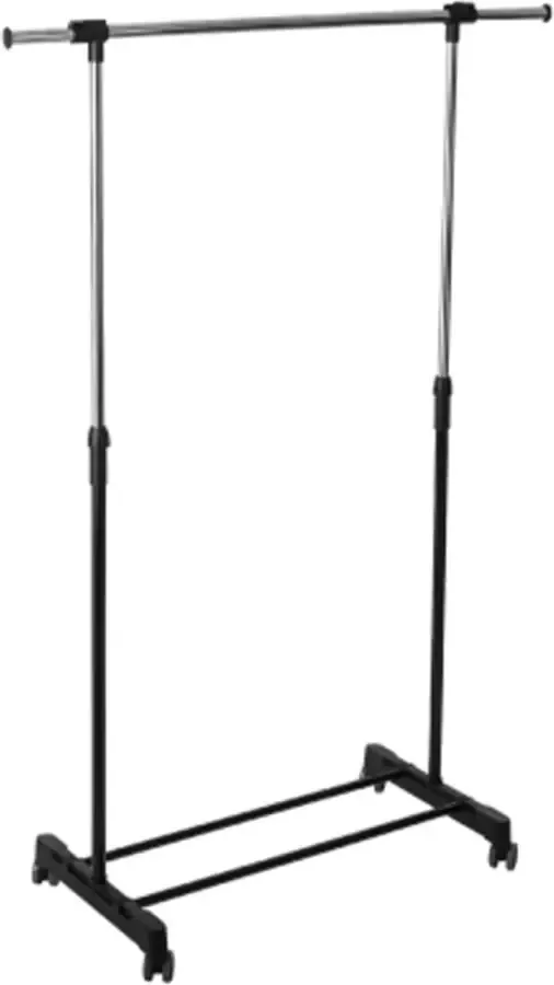 5five Kledingrek met enkele stang kunststof metaal zwart 120 x 42 x 165 cm
