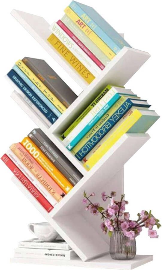 5five Witte Boekenkast 4 Niveaus 31x17x60cm Decoratief en Functioneel