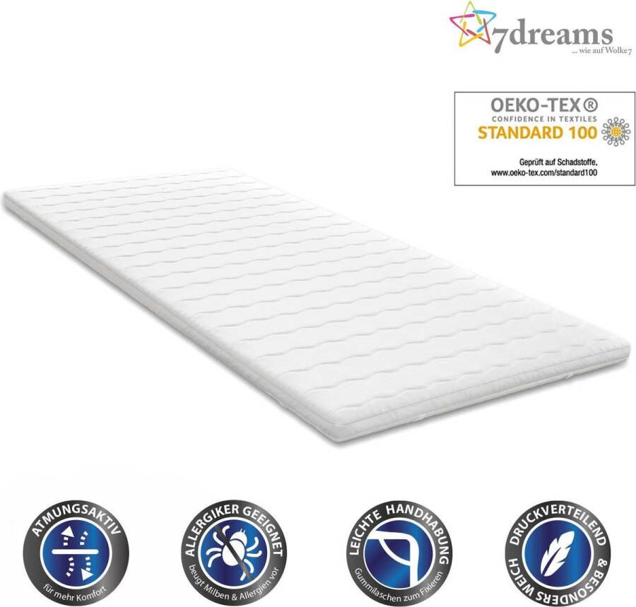 Dreams 7 topdekmatras met visco-elastische koudschuimvulling 140 x 200 x 4 5 cm matrashoes matrasbeschermer orthopedisch met memory foam effect