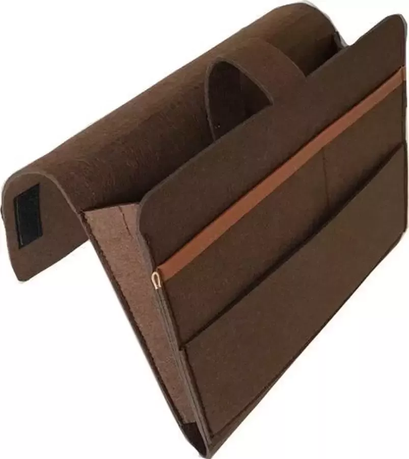 7Style Collection Bedside Pocket Opbergzak Bed en Bank Organizer – Lectuurbak en Tijdschriftenhouder met Extra Opbergvakken – Blauw