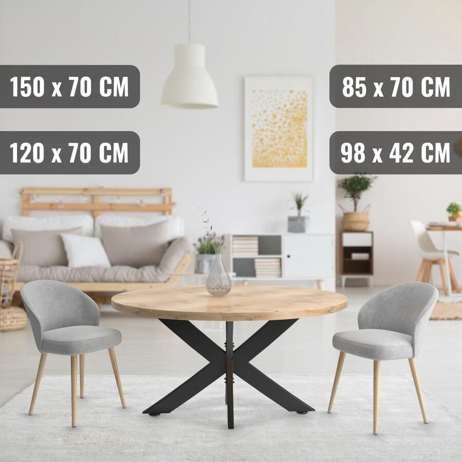 80 Miadomodo Spider Tafelpoten Tafelonderstel Frame Staal Zwart 150 cm