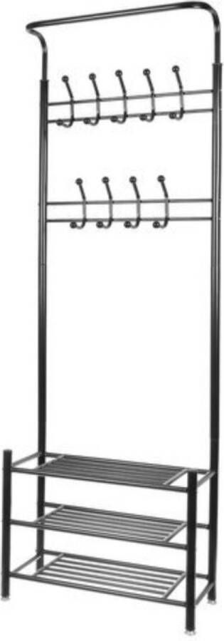 A&Z FACNY A&Z FANCY Kapstok Garderoberek Kledingrek Schoenenrek Opbergrek Zwart 39x60x190 CM - Foto 2