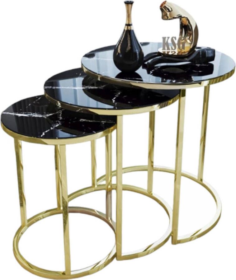 A&Z fancy Stoel Eetkamerstoel Set van 2 stoelen glas marmer Fluweel Zwart Desgin Industrieel