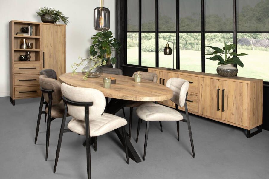 A-Meubel Woonkamer set Reeuwijk 4-delige Meubelset: Salontafel Eettafel TV Meubel & Dressoir Eiken Hout Look