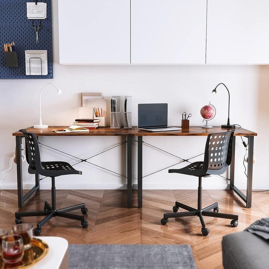 Aa computerbureau gamingtafel computer thuisbureau met display stand (bruin 100 x 48 x 74 cm)