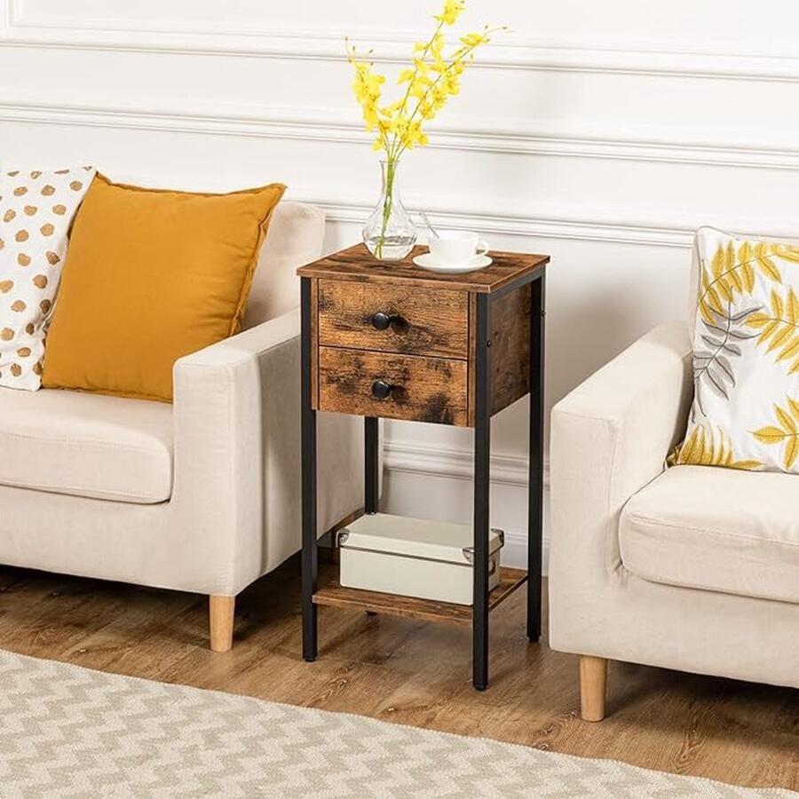 Aa Side Table for Sofa nachtkastje frame van st l voor woonkamer kantoor sl pkamer 28.5D x 35W x 68.5H centimetres