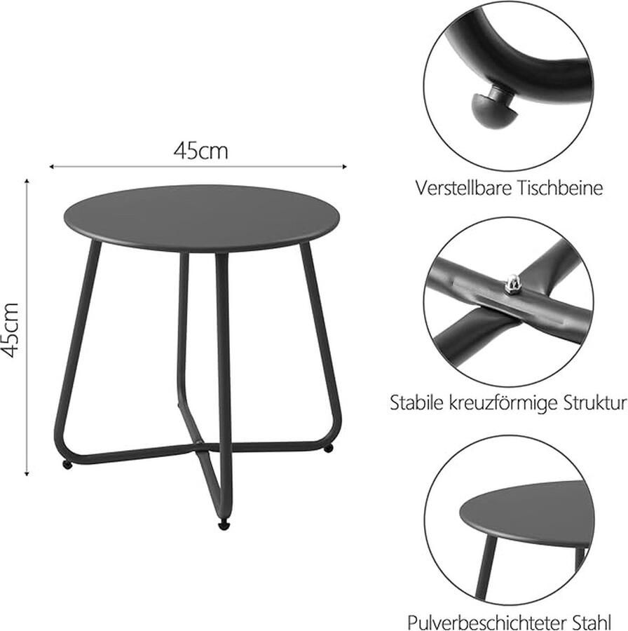 Aa Side Table for Sofa nachtkastje frame van st l voor woonkamer kantoor sl pkamer 45 x 45 cm