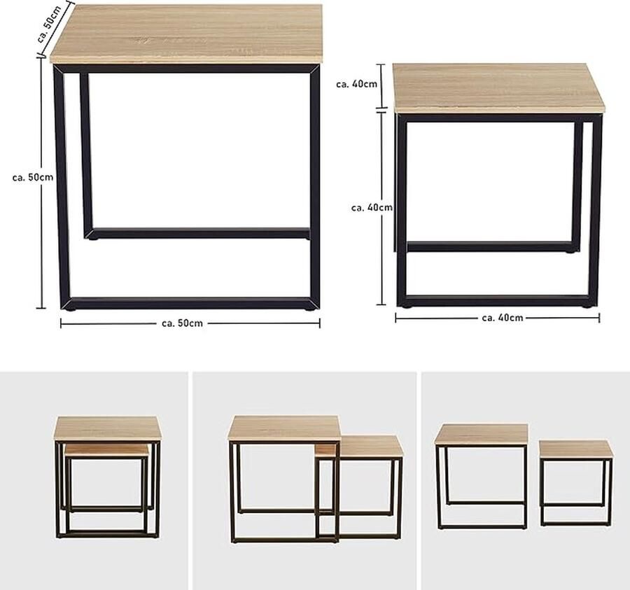 Aa Side Table for Sofa nachtkastje frame van st l voor woonkamer kantoor sl pkamer Set of 2