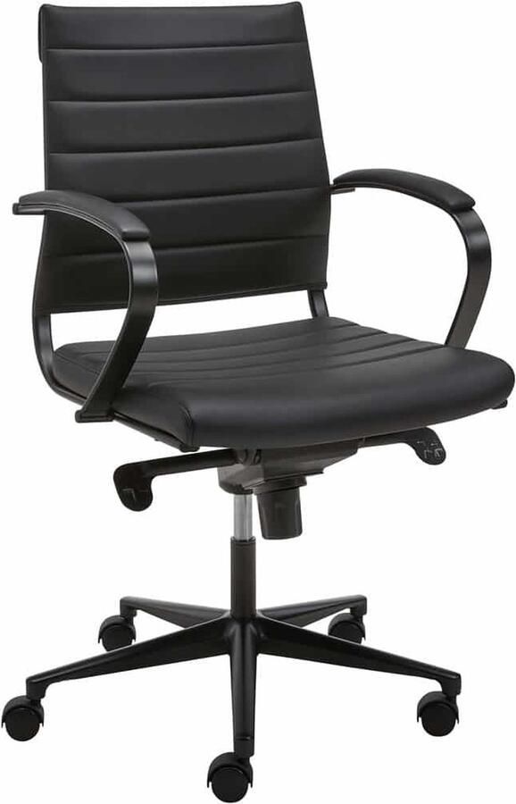 ABC Kantoormeubelen Ergonomische bureaustoel design 600 lage rug Zwart frame en zwarte zitting met glijdoppen