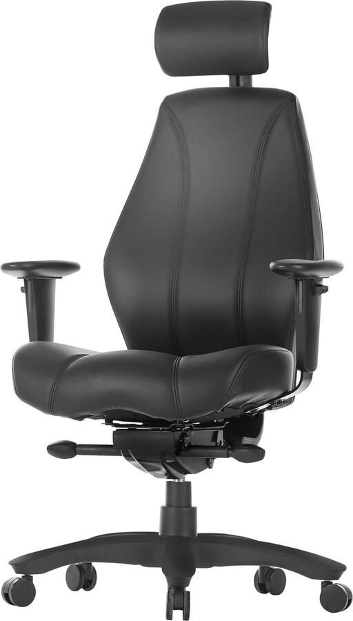 ABC Kantoormeubelen Falcon heavy duty 24uurs bureaustoel in echt leer
