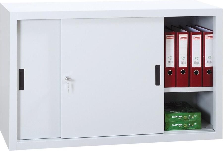 ABC Kantoormeubelen Schuifdeurkast budget 75x160x45 Zwart