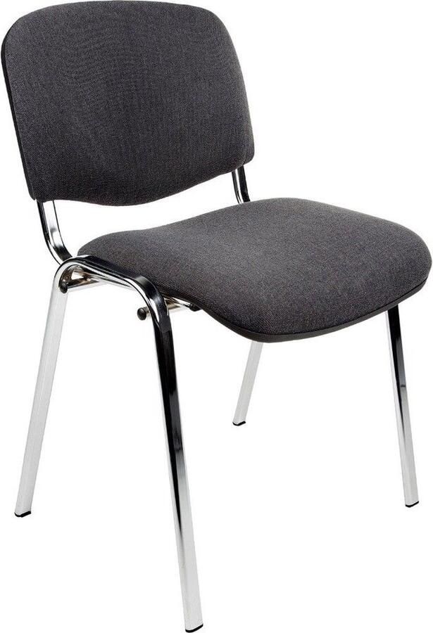 ABC Kantoormeubelen (set van 2 stuks) vergaderstoel of conferentiestoel basic chroom frame zonder armleuningen donkerblauw stof - Foto 3