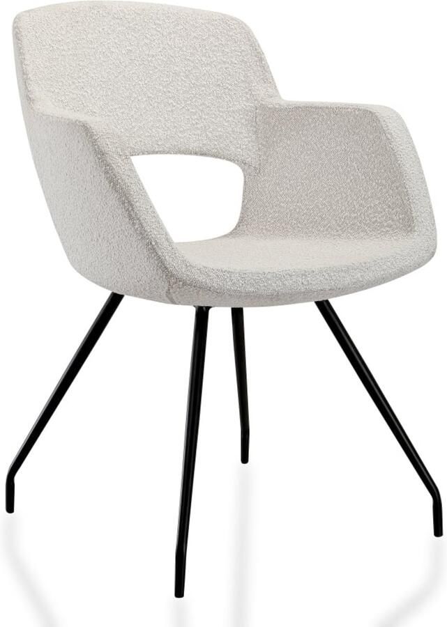 ABC Kantoormeubelen Vergaderstoel Taro in bouclé stoffering Groen met 4-poots frame