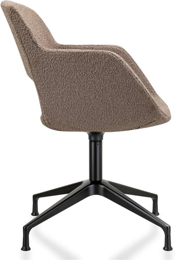 ABC Kantoormeubelen Vergaderstoel Taro in bouclé stoffering Antraciet met spinvoet - Foto 2