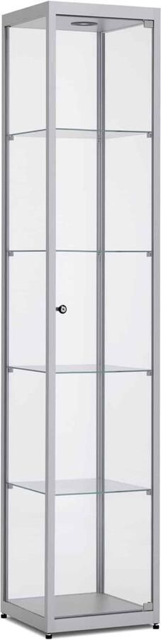 ABC Kantoormeubelen Vitrinekast met 4 legborden 200x40x40 Aluminium