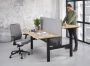 ABC Kantoormeubelen duo bench elektrisch verstelbaar zit sta bureau teez breed 160cm diep 80 80cm bladkleur ahorn framekleur wit (ral9010) - Thumbnail 1