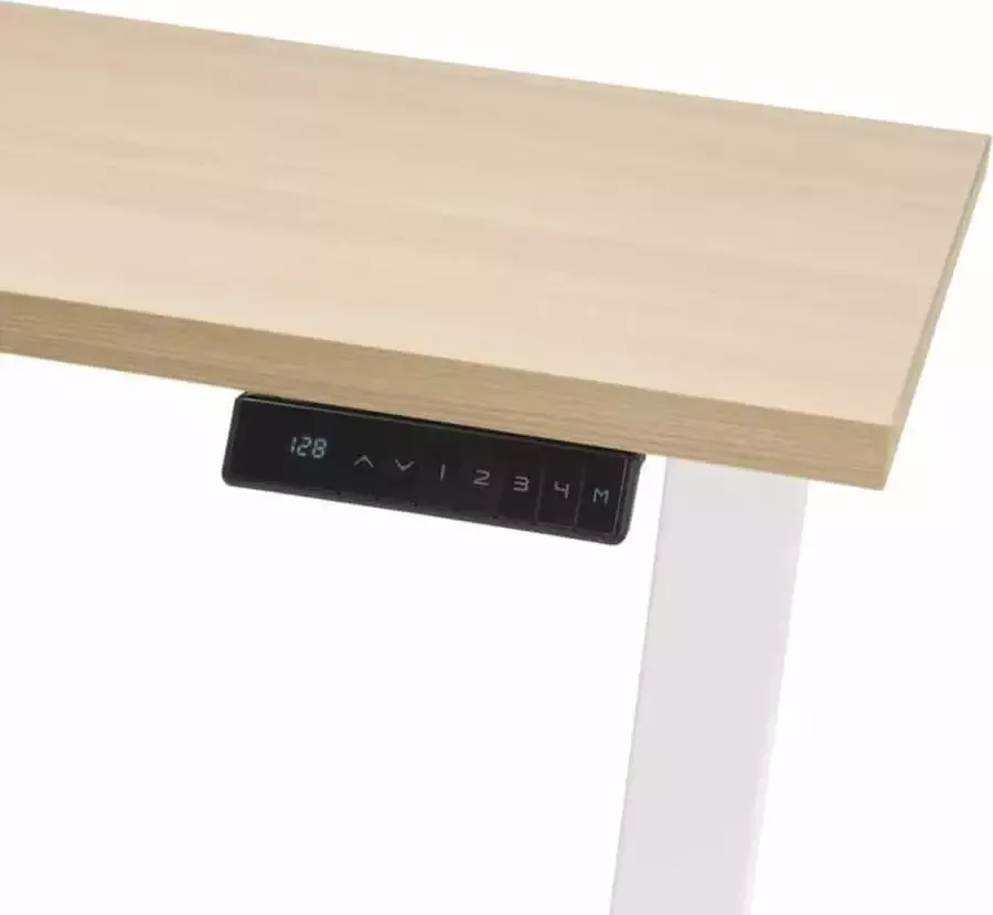 ABC Kantoormeubelen Elektrisch zit sta bureau Basic Plus breed 140CM diep 80CM bladkleur Wit framekleur Wit (RAL9010)