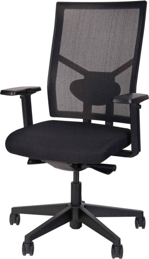 ABC Kantoormeubelen Ergonomische bureaustoel 787 NPR-1813 zwarte zitting met rug in wit mesh stof chrome frame