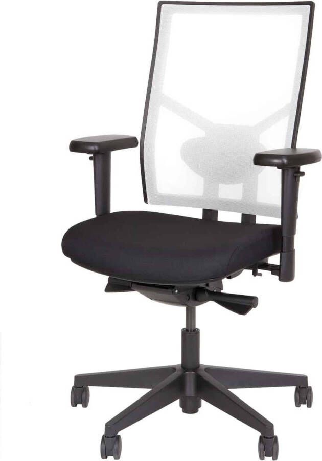 ABC Kantoormeubelen Ergonomische bureaustoel 787 NPR-1813 zwarte zitting met rug in zwart mesh stof chroom frame