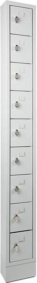 ABC Kantoormeubelen Lockerkast in 9-vaks met cilinderslot en sleutel