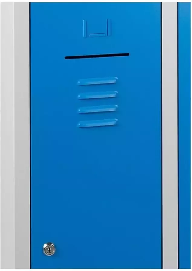 ABC Kantoormeubelen Lockerkast WRC 2 deurs met Blauwe deuren en uitgevoerd met hangoogsluiting (excl. hangslot) - Foto 2