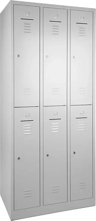 ABC Kantoormeubelen Lockerkast WRC 6 deurs met Grijze deuren en uitgevoerd met cilinderslot - Foto 2