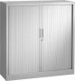 ABC Kantoormeubelen Stalen roldeurkast 118x120x43cm Zwart Frame topblad Wit - Thumbnail 2