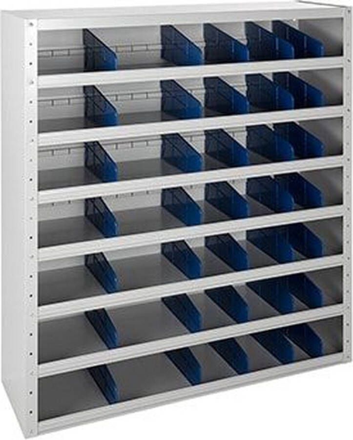 ABC Kantoormeubelen vakkenkast met 12 legdragers 80cm breed 40cm diep 198cm hoog en 72-vakken