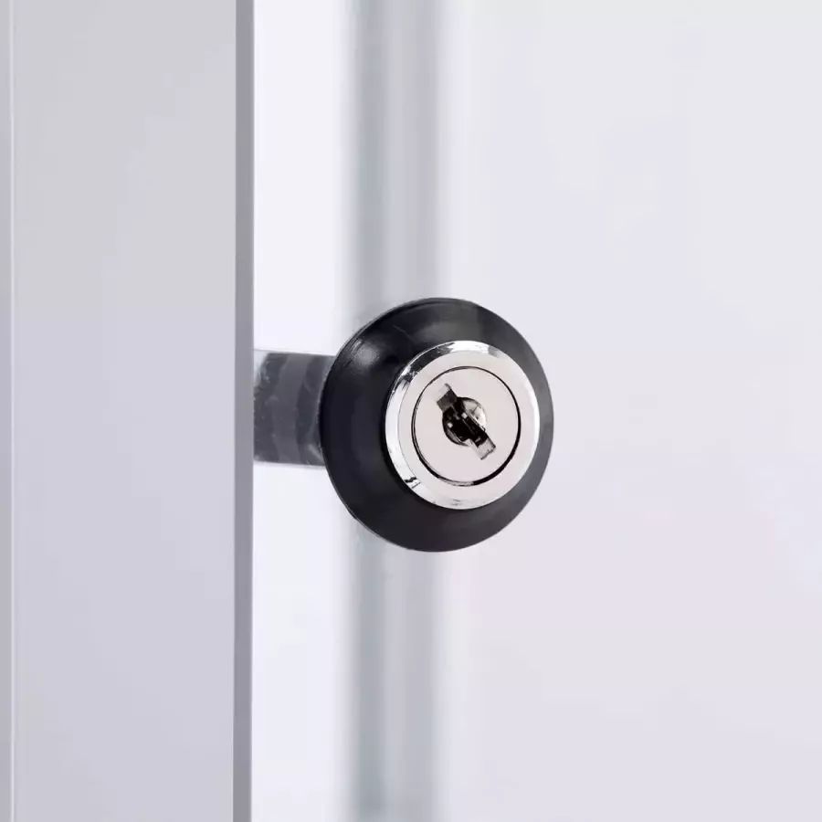 ABC Kantoormeubelen vitrinekast 184x50x50cm haaks zwart profiel met glazen top en zijverlichting - Foto 3