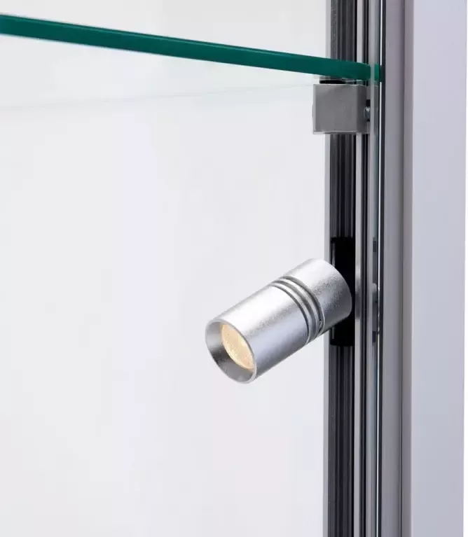 ABC Kantoormeubelen Vitrinekast 184x50x50cm haaks zwart profiel met glazen top zonder verlichting - Foto 3