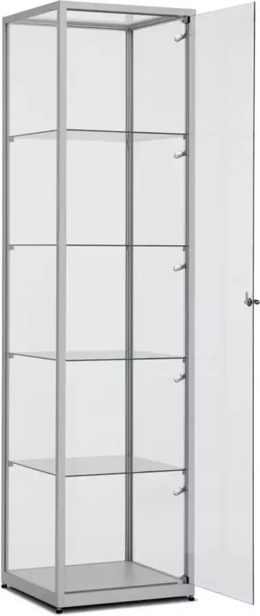 ABC Kantoormeubelen Vitrinekast 200x50x50cm haaks aluminium profiel met plafondverlichting - Foto 2