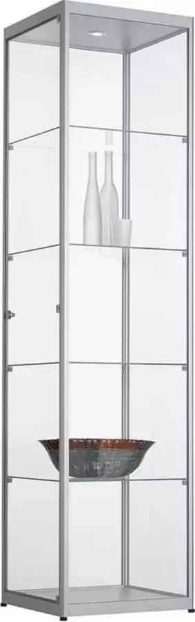 ABC Kantoormeubelen vitrinekast 4 legborden 200x50x50 aluminium